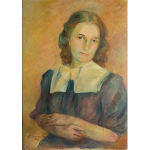 Romuald Smorczewski (1901 Warszawa-1962), Portret siostry artysty, 1946 r.