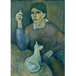 Roman Zakrzewski (1955-2014), Portret własny artysty z kotem, 1979 r.
