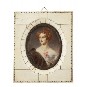 Miniatura, portret kobiety, Wiedeń, k. XIX w.