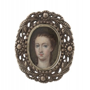 Miniatura - portret kobiety, k. XIX w.