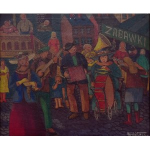 Paweł Wróbel (1913-1984), Orkiestra podwórkowa ze śpiewaczką, 1976