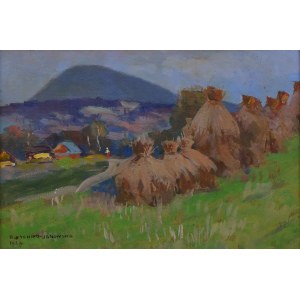Bronisława Rychter-Janowska (1868-1953), Pejzaż górski ze stogami siana, 1929