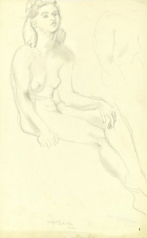 Kasper Pochwalski (1899-1971), Akt siedzącej kobiety, 1941