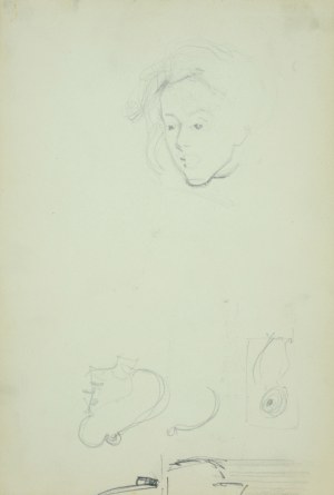 Włodzimierz Tetmajer (1861 - 1923), Szkic głowy młodej kobiety, ok. 1900