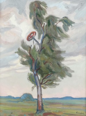 Emil KRCHA (1894-1972), Pejzaż z drzewem