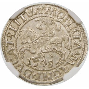 Zygmunt II August, Półgrosz 1548, Wilno – rzymska I, L/LITVA