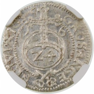 Zygmunt III Waza, Grosz 1616, Ryga – M L – herb bez krzyża – bardzo rzadka