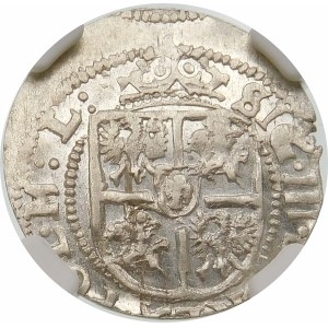 Zygmunt III Waza, Grosz 1616, Ryga – M L – herb bez krzyża – bardzo rzadka