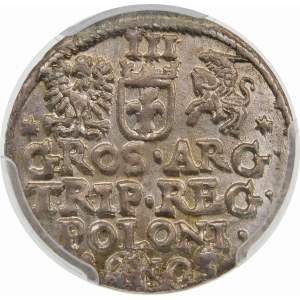 Zygmunt III Waza, Trojak 1605, Kraków – cyfra 5 w dacie z belką