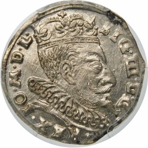 Zygmunt III Waza, Trojak 1596, Wilno – pełna data rozdzielona herbem Chalecki/Prus