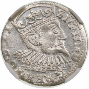 Zygmunt III Waza, Trojak 1599, Ryga – kryza nie dzieli napisu