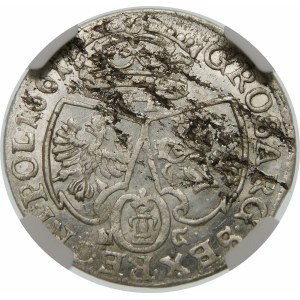 Jan II Kazimierz, Szóstak 1661 NG, Poznań – głowa lwa – bez obwódek
