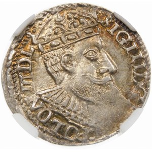 Zygmunt III Waza, Trojak 1598, Olkusz – duża popiersie – korona