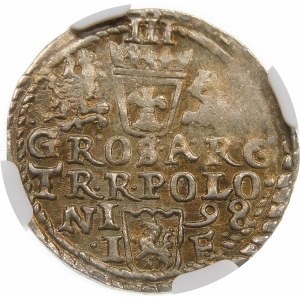 Zygmunt III Waza, Trojak 1598, Olkusz – duża popiersie – korona
