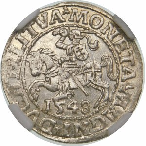 Zygmunt II August, Półgrosz 1548, Wilno – rzymska I, LI/LITVA
