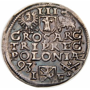 Zygmunt III Waza, Trojak 1593, Poznań – wysoka korona
