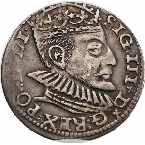 Zygmunt III Waza, Trojak 1590, Ryga – większe popiersie