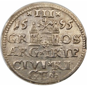 Zygmunt III Waza, Trojak 1595, Ryga – LI – nieopisany wariant