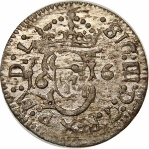 Zygmunt III Waza, Szeląg 1616, Wilno – krzyżyk