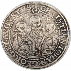 Niemcy, Saksonia - linia albertyńska (1547–1918), Krystian II, Jan Jerzy I i August (1591–1611), talar 1599 HB, Drezno