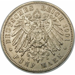 Niemcy, Saksonia - linia albertyńska (1547–1918), Albert I (1873–1902), 5 marek 1901 E, Drezno