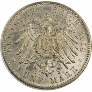 Niemcy, Wirtembergia, Wilhelm II (1891–1918), 5 marek 1908 F, Stuttgart