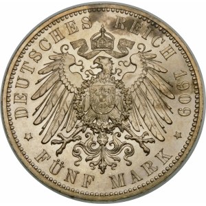 Niemcy, Saksonia - linia albertyńska (1547–1918), Albert I (1873–1902), 5 marek 1909, Drezno - wyśmienita