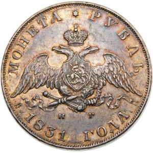 Rosja, Mikołaj I (1825-1855), rubel 1831 СПБ НГ, Petersburg – cyfra 2 zamknięta