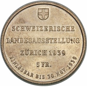 Szwajcaria, 5 franków 1939, Berno