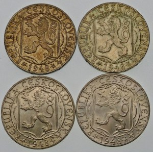 Czechosłowacja 100 koron, 1948 – zestaw (szt. 4)