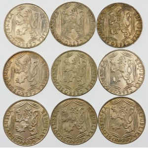 Czechosłowacja 100 koron, 1948 – zestaw (szt. 9)