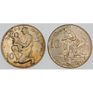 Czechosłowacja 10 koron, 1954 i 1955 – zestaw (szt. 2)