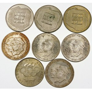 Zestaw 8 srebrnych monet PRL