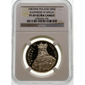 500 złotych 1987 Kazimierz III Wielki - srebro
