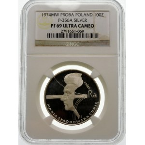 Próba 100 złotych 1974 Maria Skłodowska Curie - srebro
