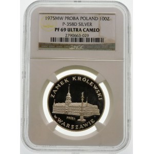 Próba 100 złotych 1975 Zamek Królewski - srebro