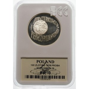 Próba 100 złotych 1978 Interkosmos 78 - srebro