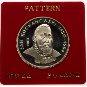 Próba 100 złotych 1980 Kochanowski - srebro