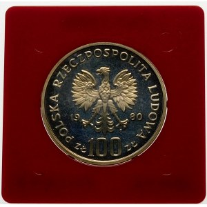 Próba 100 złotych 1980 Kochanowski - srebro