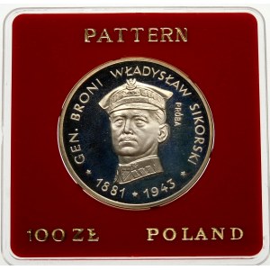 Próba 100 złotych 1981 Władysław Sikorski - srebro