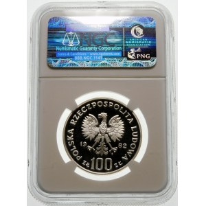 Próba 100 złotych 1982 Bociany - srebro