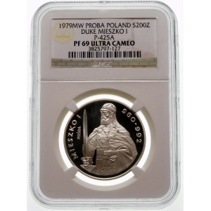 Próba 200 złotych 1979 Mieszko I - srebro