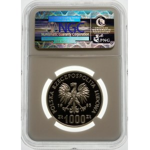 Próba 1000 złotych 1985 ONZ - srebro