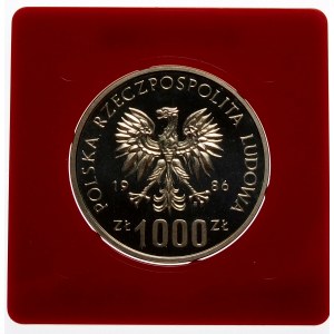 Próba 1000 złotych 1986 Czyn Pomocy Szkole - srebro