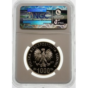 Próba 1000 złotych 1987 Kazimierz III Wielki - srebro