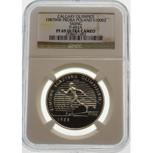 Próba 1000 złotych 1987 Zimowe Igrzyska Olimpijskie - srebro