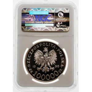 100000 złotych 1990 Solidarność TYP D - srebro