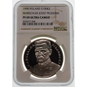 100000 złotych 1990 Piłsudski Mały Tryptyk - srebro