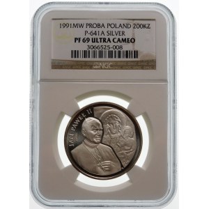 Próba 200000 złotych 1991 Jan Paweł II - srebro