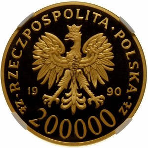 200000 złotych 1990 Solidarność 39mm - złoto
